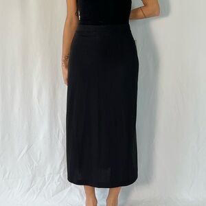 Jones New York Vintage Black Jersey Column Midi Skirt